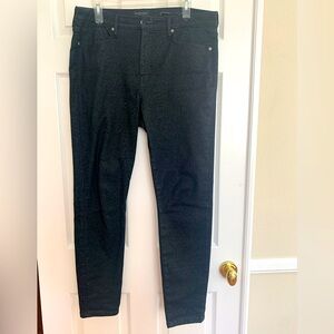 Banana Republic Jeans: Black w/Silver Metallic, Mid-Rise Skinny, 5 Pockets, 32 L